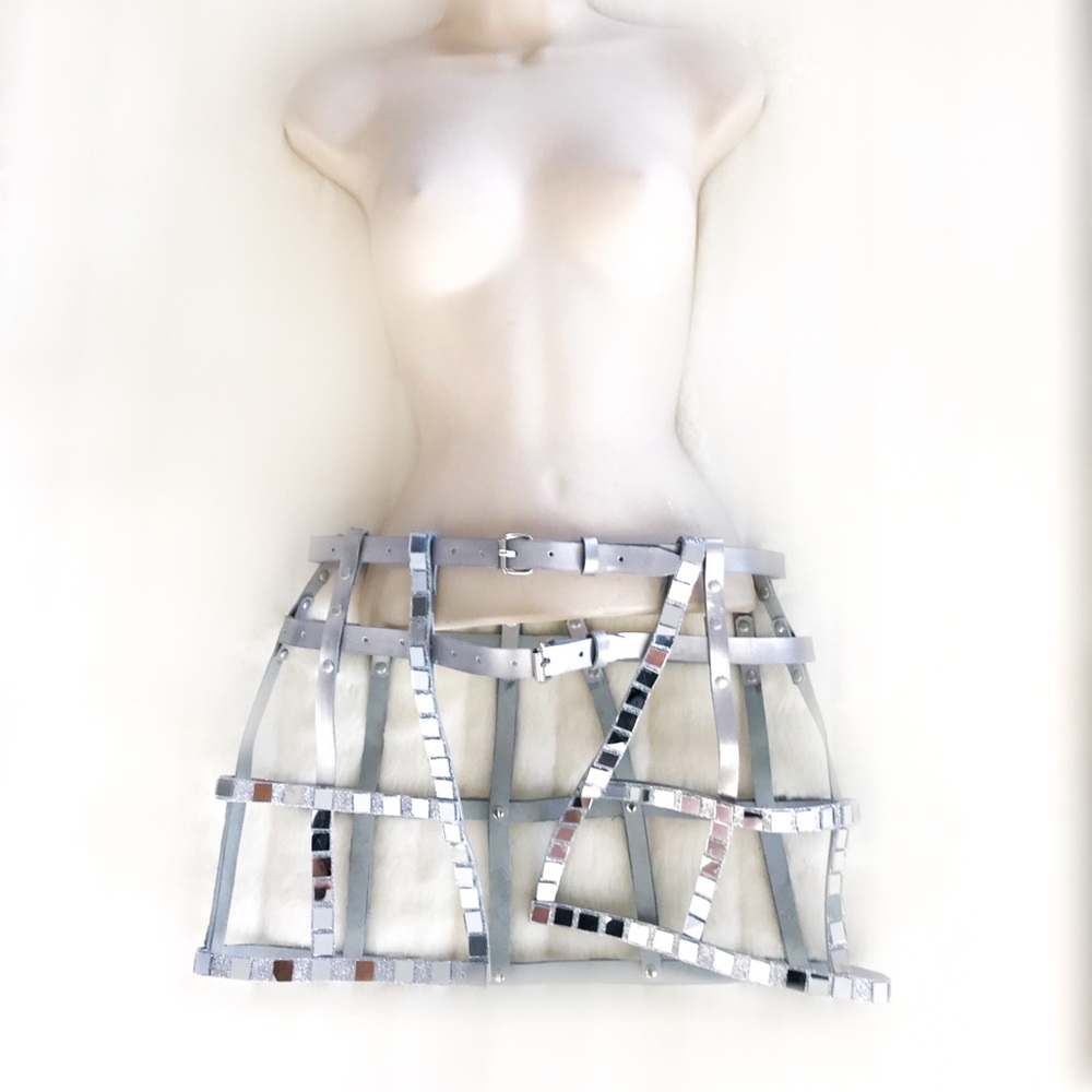 Burning Man ~ Glass Mirrored Cage Skirt